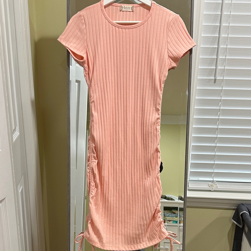 Altard State Pink Ribbed Mini Dress